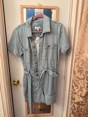 LOFT Light Wash Blue Denim romper